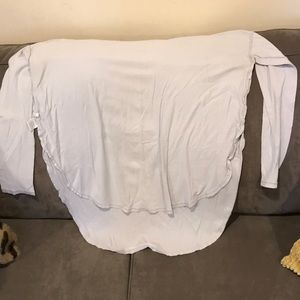 bobi - high low light blue long sleeve tee